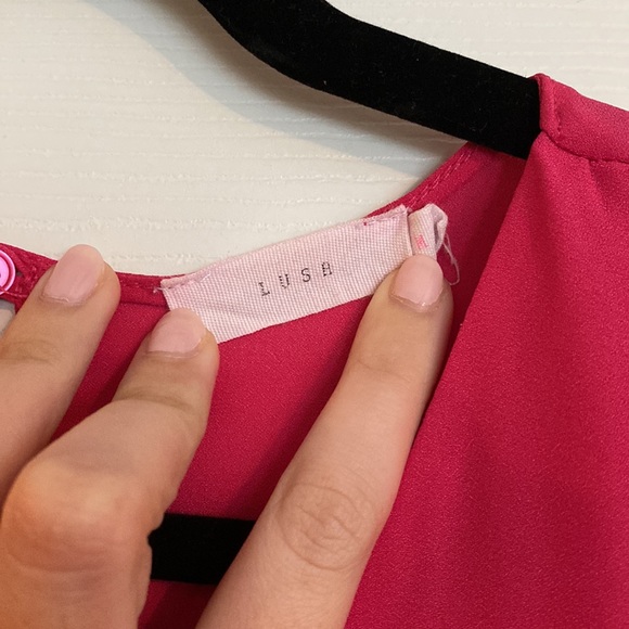 Lush Fuchsia Pink Blouse Medium - Picture 2 of 4